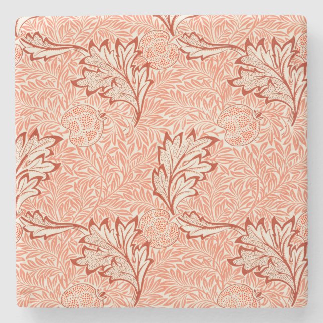 Apple Pattern (by William Morris) Stone Coaster (Front)
