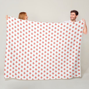 Apple Pattern   Cute Teacher Modern Scandi Pink Fleece Blanket