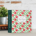 Apple Pattern Personalized Teacher Binder<br><div class="desc">Organize your school year with this patterned binder featuring vibrant red watercolor apples and green leaves. Personalize the front (shown with the school year,  "class planner" and teacher's name) and customize the spine with the binder's contents for easy organizing.</div>
