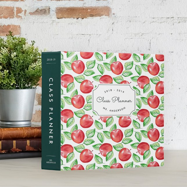 Apple Pattern Personalized Teacher Binder (Creator Uploaded)