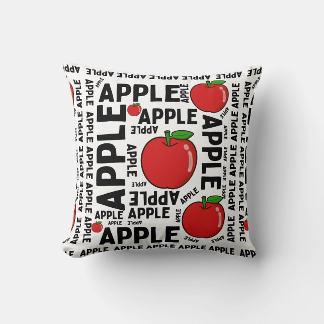 APPLE PATTERN THROW PILLOW (Front)
