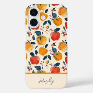Apple Pattern with custom Name iPhone 16 Case