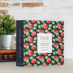 Apple Patterned Personalized Homeschool Portfolio Binder<br><div class="desc">Organize your home school year with this patterned binder featuring vibrant red watercolor apples and green leaves on a rich navy blue background. Personalize the front (shown with the school year,  "homeschool portfolio" and homeschool or family name) and customize the spine with the binder's contents for easy organizing.</div>