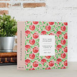 Apple Patterned Personalized Homeschool Portfolio Binder<br><div class="desc">Organize your home school year with this patterned binder featuring vibrant red watercolor apples and green leaves on a pastel blush pink background. Personalize the front (shown with the school year,  "homeschool portfolio" and homeschool or family name) and customize the spine with the binder's contents for easy organizing.</div>