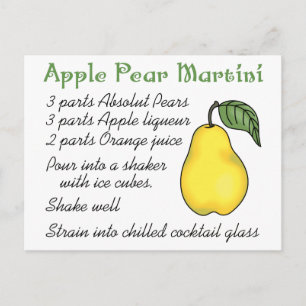 Apple Pear Martini Postcard