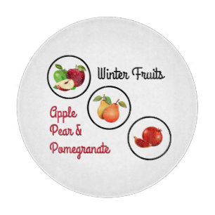Apple, Pear & Pomegranate Design Cutting Board
