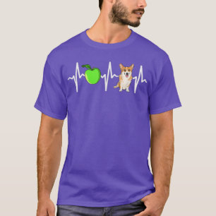 Apple Pembroke Welsh Corgi Heartbeat Dog Lover T-Shirt