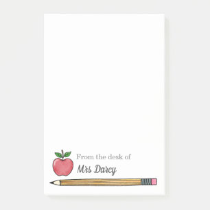 Apple Pencil Personalized Teacher Post-it Notes