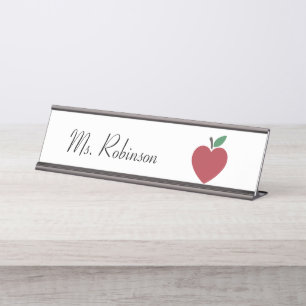 Apple Personalized Teacher Desk Name Plate