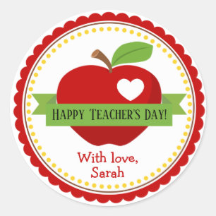 Apple Personalized Teacher Favour Gift Classic Round Sticker