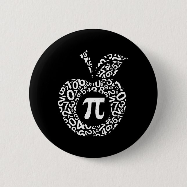 Apple Pi Algebra Sign Math Funny Pi Day Gift  2 Inch Round Button (Front)