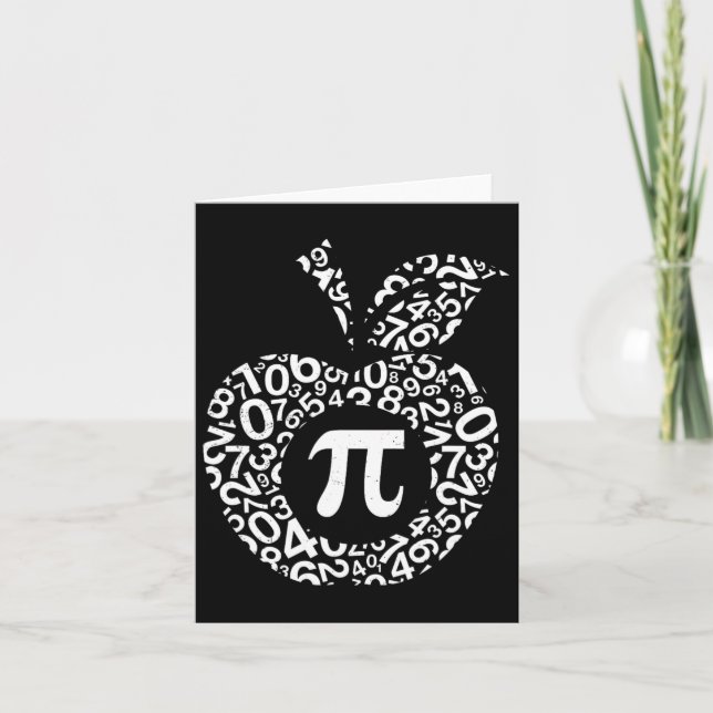 Apple Pi Algebra Sign Math Funny Pi Day Gift  Card (Front)