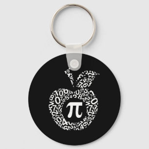 Apple Pi Algebra Sign Math Funny Pi Day Gift Keychain
