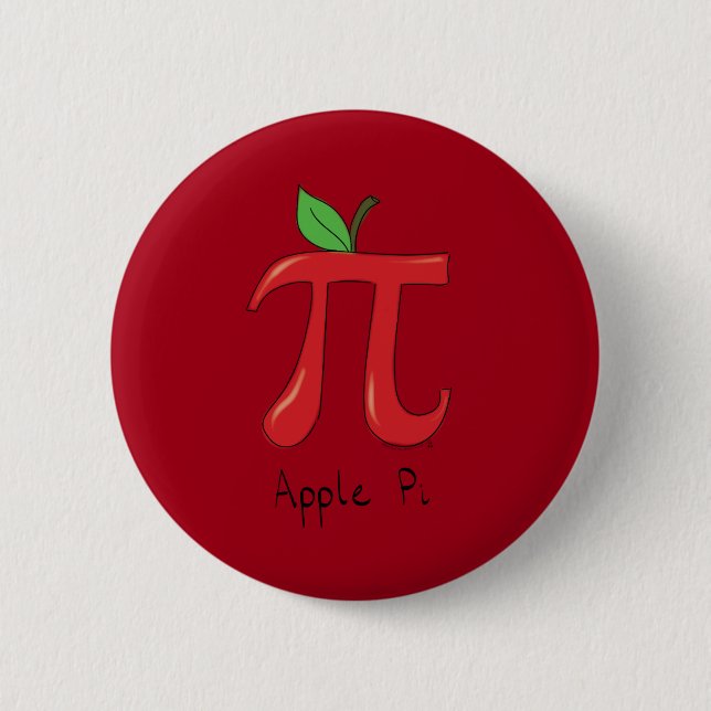 Apple Pi Cute Math Pi Day Button Pin (Front)
