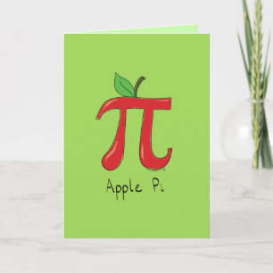 Apple Pi Cute Math Pi Day Greeting Card