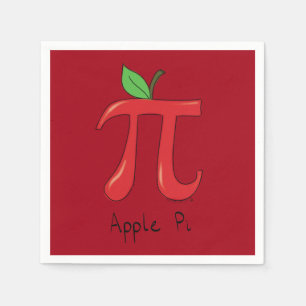 Apple Pi Cute Math Pi Day Party Napkins