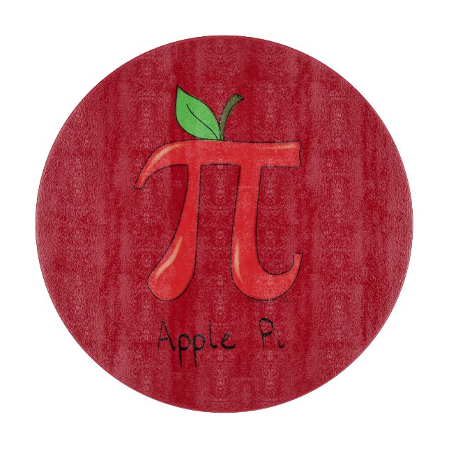Apple Pi Cute Math Pi Day Pie Cutting Board (Front)