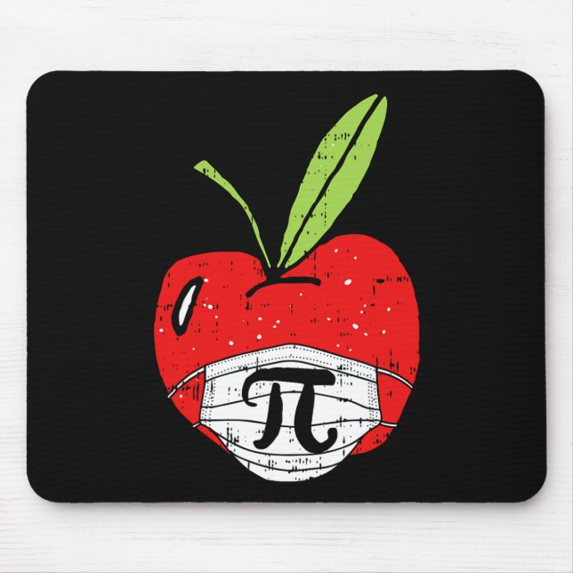 Apple Pi-day Cute Face Mask Teacher Student Quaran Mouse Pad (Front)