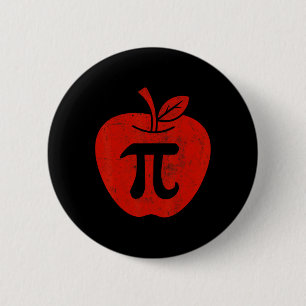 Apple Pi Day Pi Symbol Kids Toddler Youth Boys Gir 2 Inch Round Button