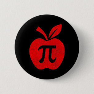 Apple Pi Day Tee Math Teacher Pi Math Kids 2 Inch Round Button