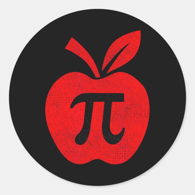 Apple Pi Day Tee Math Teacher Pi Math Kids  Classic Round Sticker (Front)