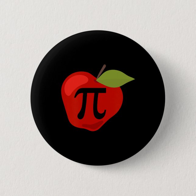 Apple Pi Funny Math Teacher Thanksgiving Pie Day G 2 Inch Round Button (Front)