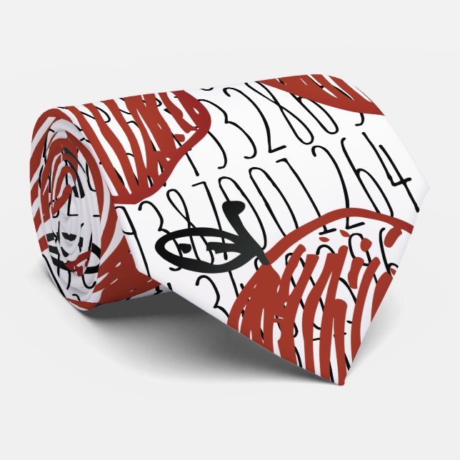 Apple Pi Number Pattern Tie (Rolled)