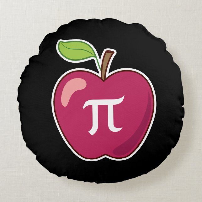 Apple Pi Round Pillow (Front)