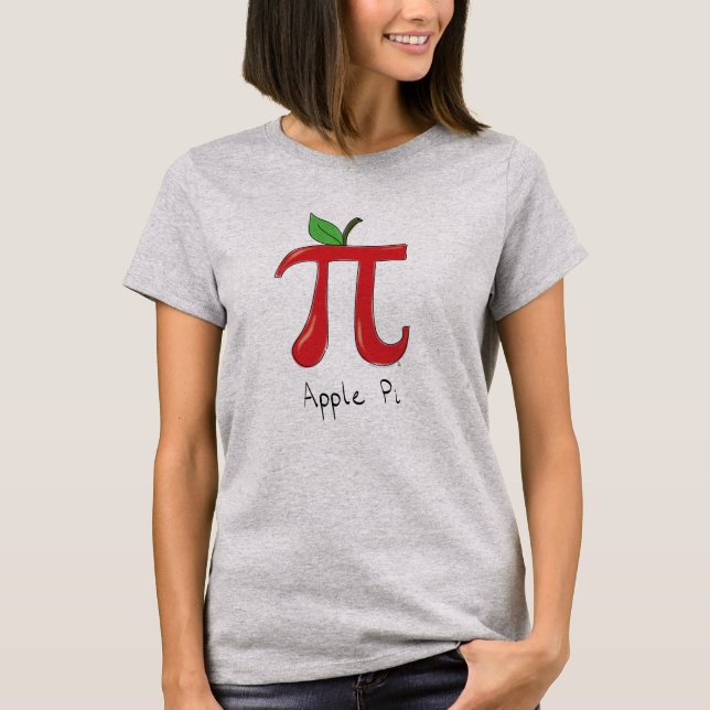 Apple Pi Symbol Cute Math Teacher T-Shirt (Front)