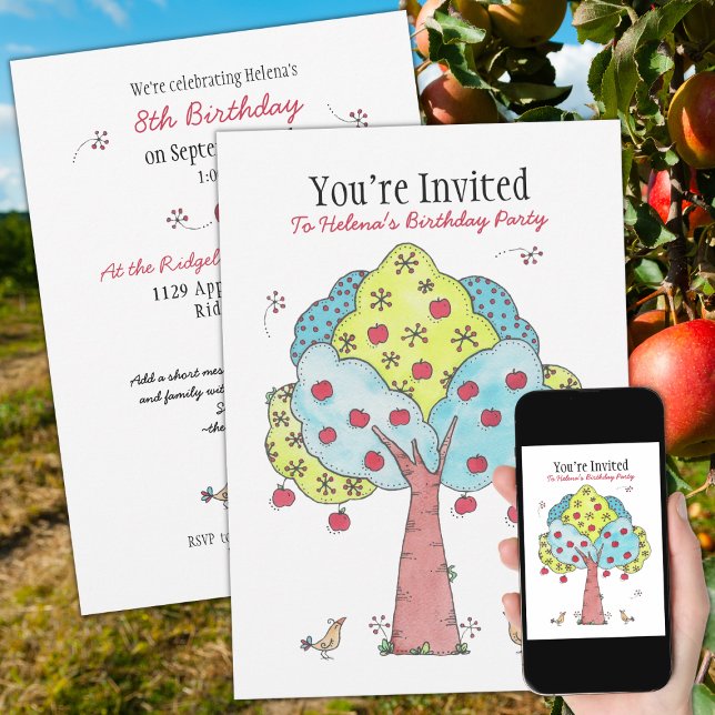 Apple Picking Birthday Party Invitation (Creator Uploaded)
