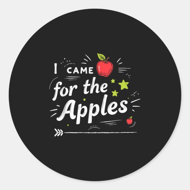 Apple Picking Fall Adventure Autumn Celebration  Classic Round Sticker (Front)