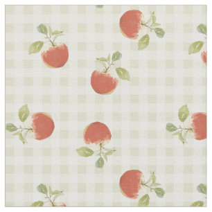 Apple picnic gingham fall print fabric