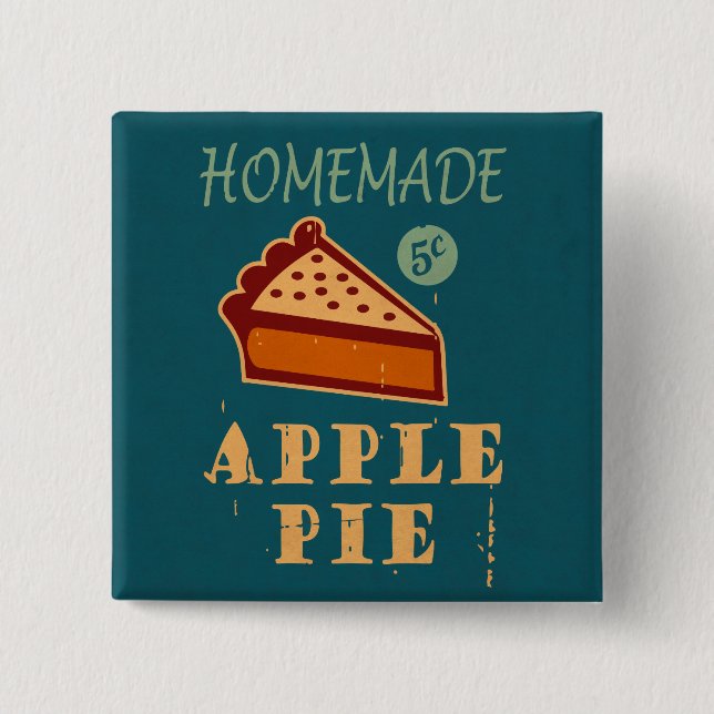 Apple Pie 2 Inch Square Button (Front)