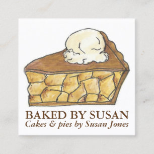 Apple Pie a la Mode Baked By Bakery Pastry Chef Square Business Card