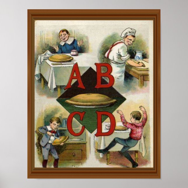 Apple Pie Alphabet 19th Century Illustration Art Poster (Front)
