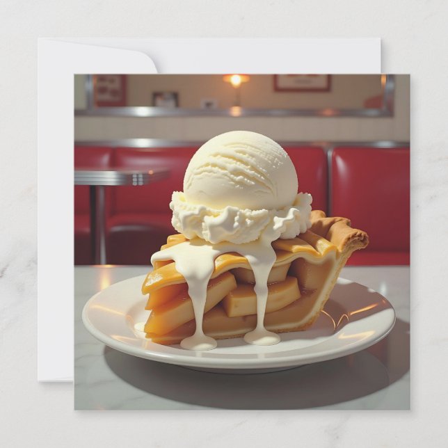 Apple Pie and Vanilla Ice Cream at Diner (Front)