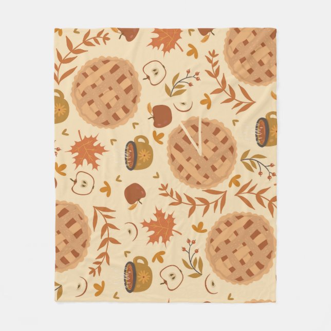 Apple Pie Autumn: Vintage Graphics Fleece Blanket (Front)