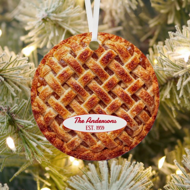 Apple Pie Baker Personalized  Metal Ornament (Insitu)