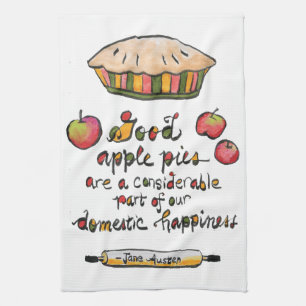 Apple Pie Baking Jane Austen Quote  Kitchen Towel