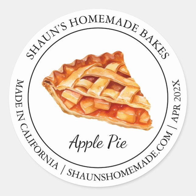 Apple Pie Baking Modern label (Front)