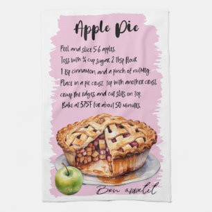 Apple Pie Baking Recipe Kitchen Towel