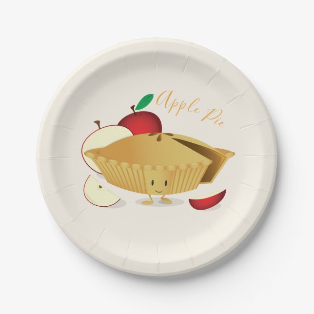 Apple Pie Character | Paper Plate (Front)