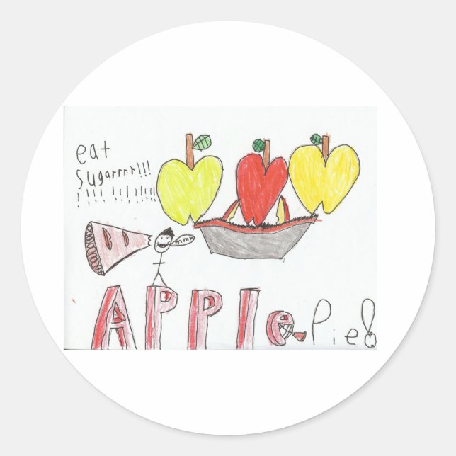 apple pie classic round sticker (Front)