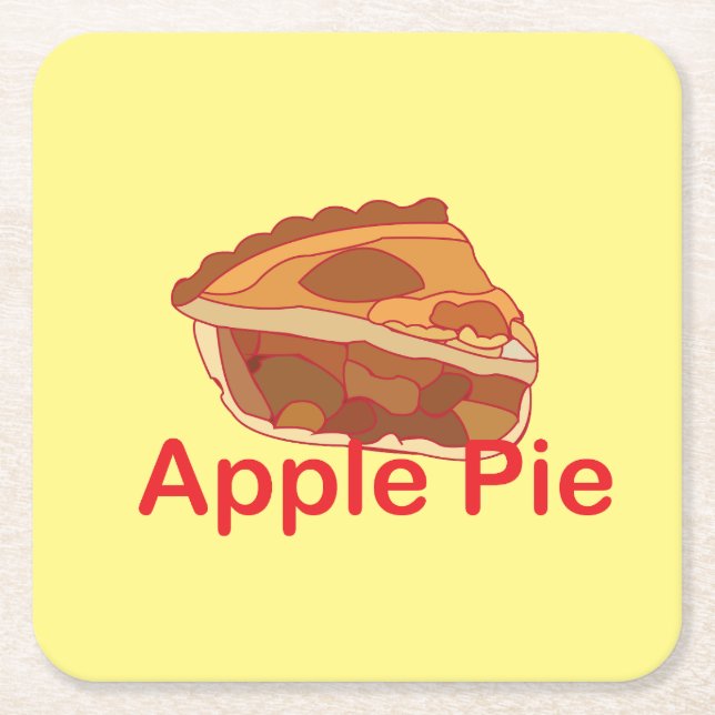 Apple Pie Dessert  Square Paper Coaster (Front)