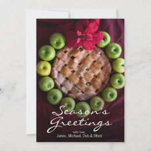 Apple pie made to look like Christmas wreath Holiday Card