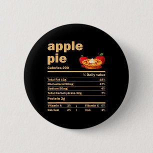 Apple Pie Nutrition Facts Fun Thanksgiving Christm 2 Inch Round Button
