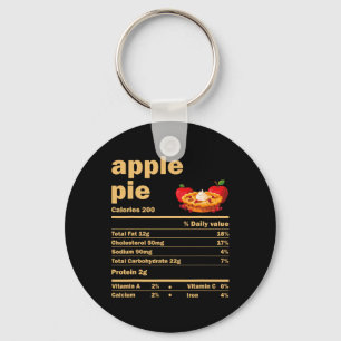 Apple Pie Nutrition Facts Fun Thanksgiving Christm Keychain