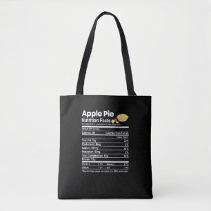 Apple Pie Nutrition Facts Funny Thanksgiving Chris Tote Bag