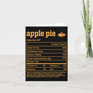 Apple Pie Nutrition Facts Thanksgiving Food Men Wo Card