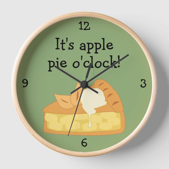 Apple Pie O'Clock fun food graphic Grosse horloge (Recto)